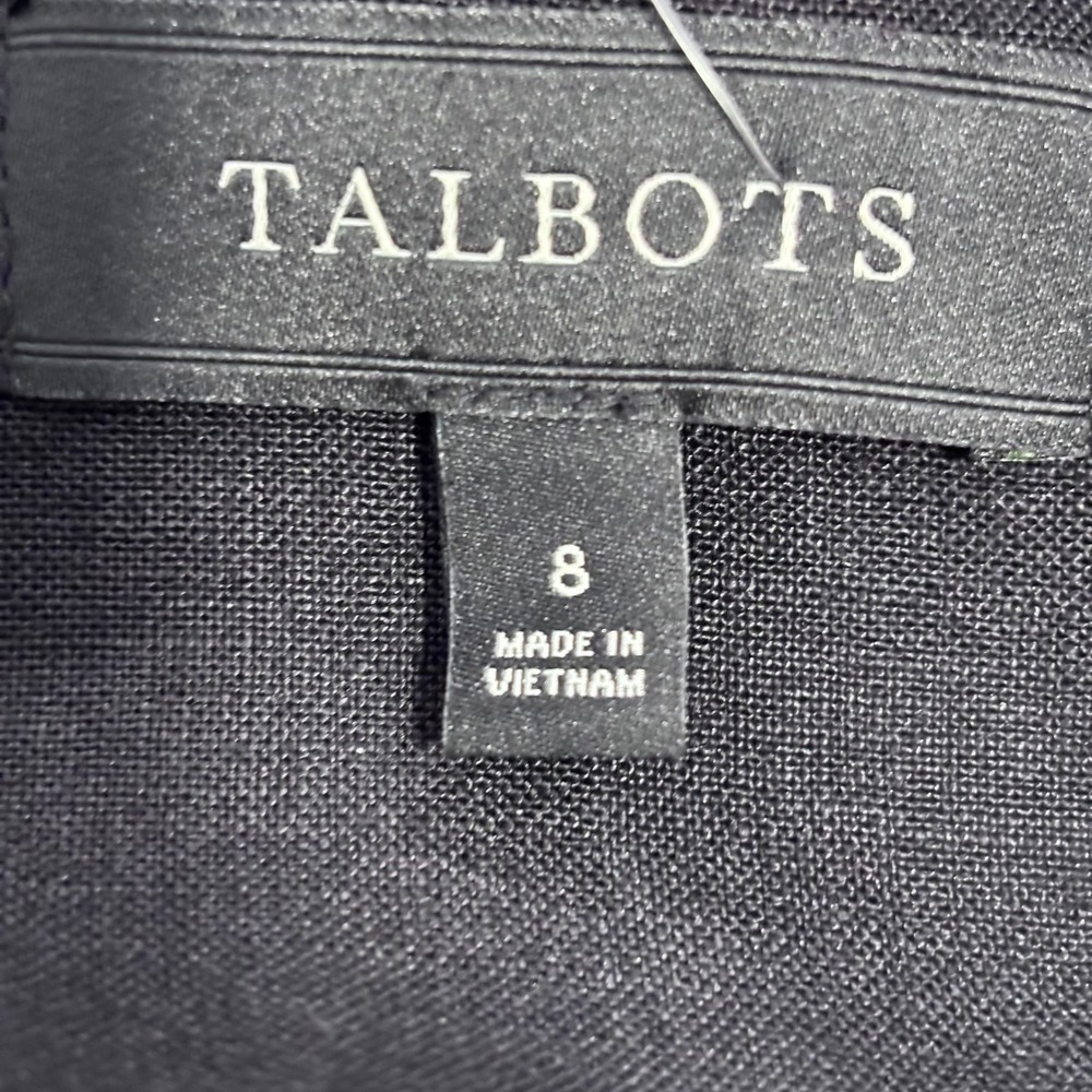 Talbots Womens Black 100% Linen Single Button Blazer Jacket Size 8 VN1953 - Picture 2 of 12